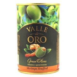 Оливки Вале де Оро  фаршированные креветками 300г